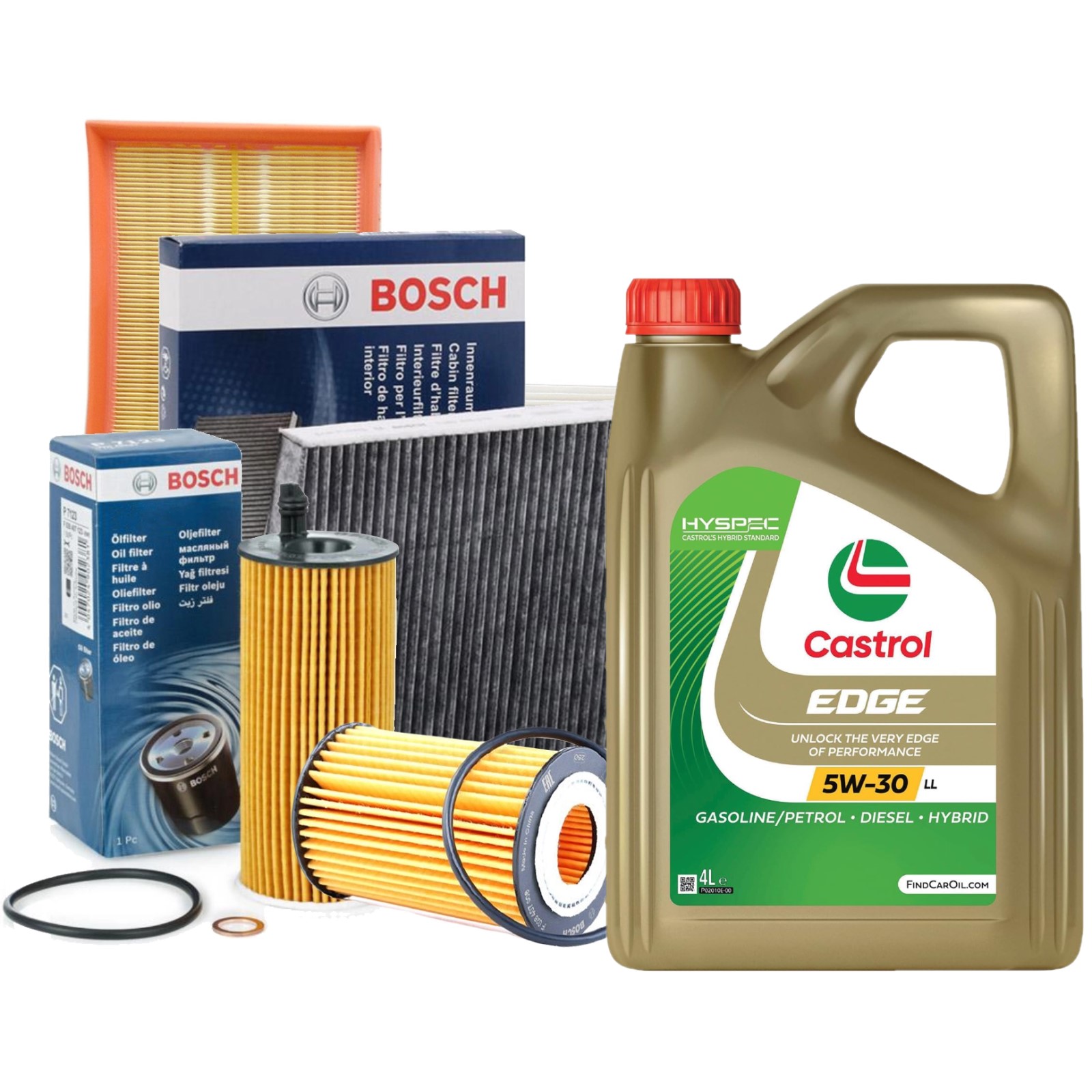 Kit tagliando filtri Bosch + Castrol 5w30 Professional Audi A3 8V1 1.4 Tfsi
