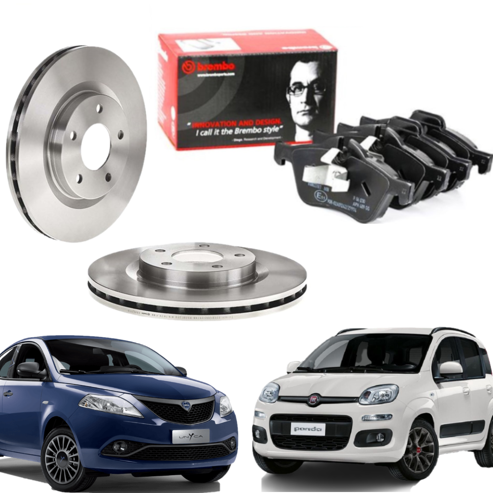 Kit Dischi e Pastiglie Assale Anteriore Brembo Fiat Panda (312) Lancia Ypsilon 0.90 1.3D