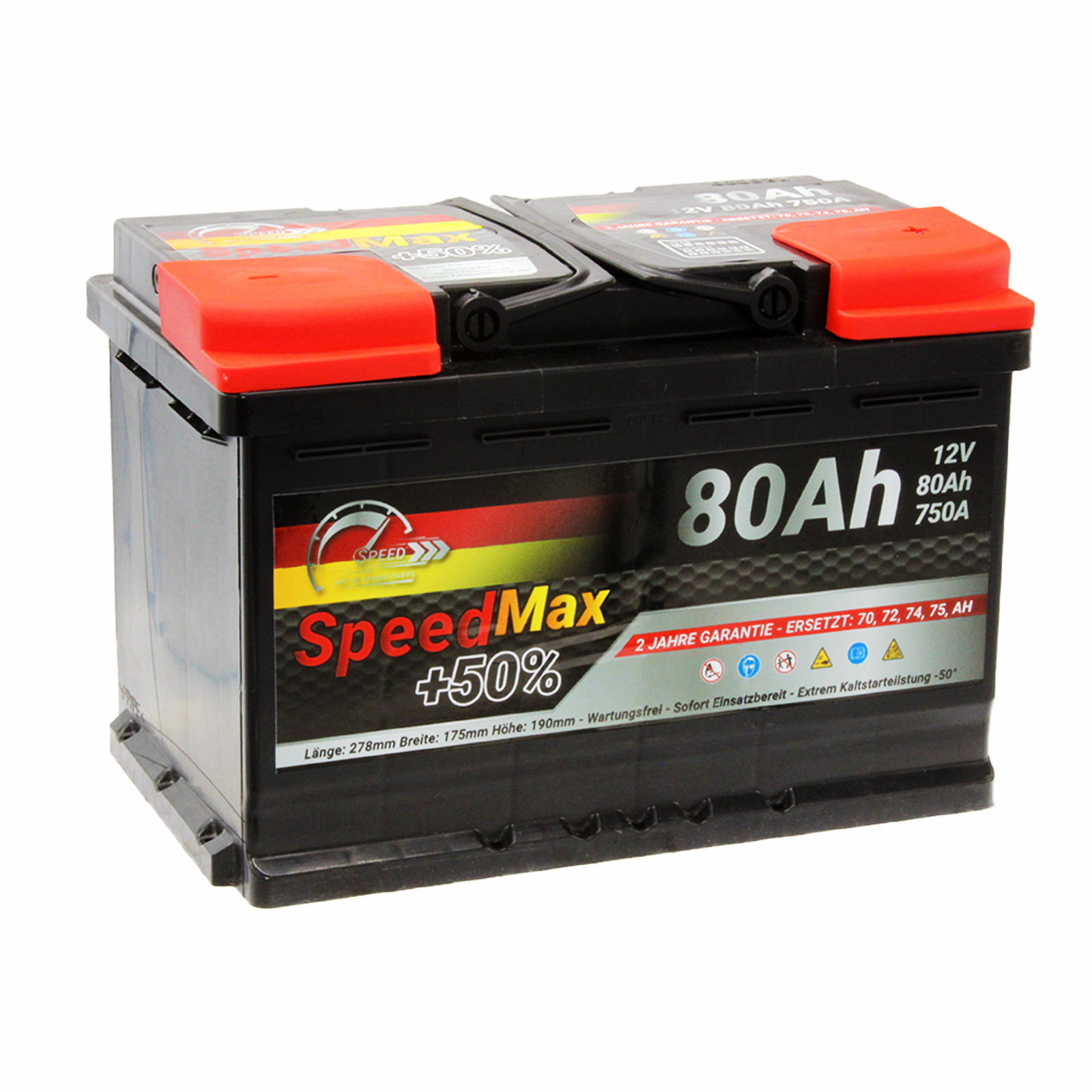 Batteria auto SPEED MAX 80Ah 750A 12V
