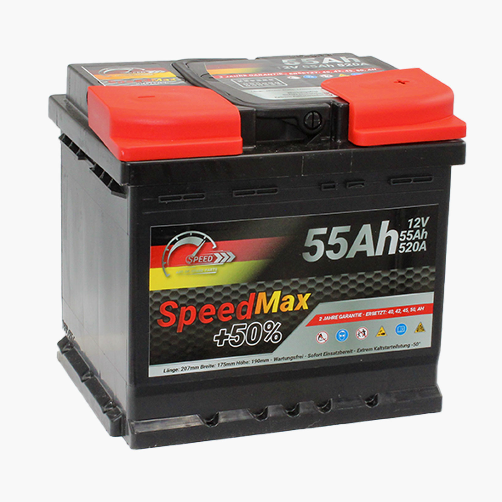 Batteria auto SPEED MAX 55Ah 520A 12V +50%
