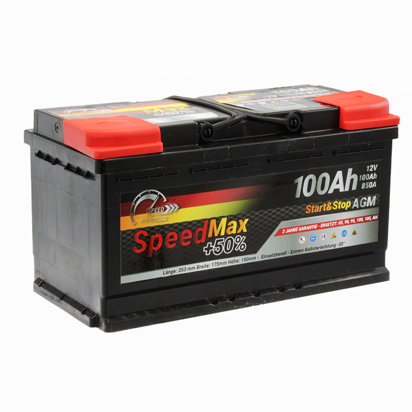 Batteria Speed Max100Ah AGM 850A Start&Stop 12V