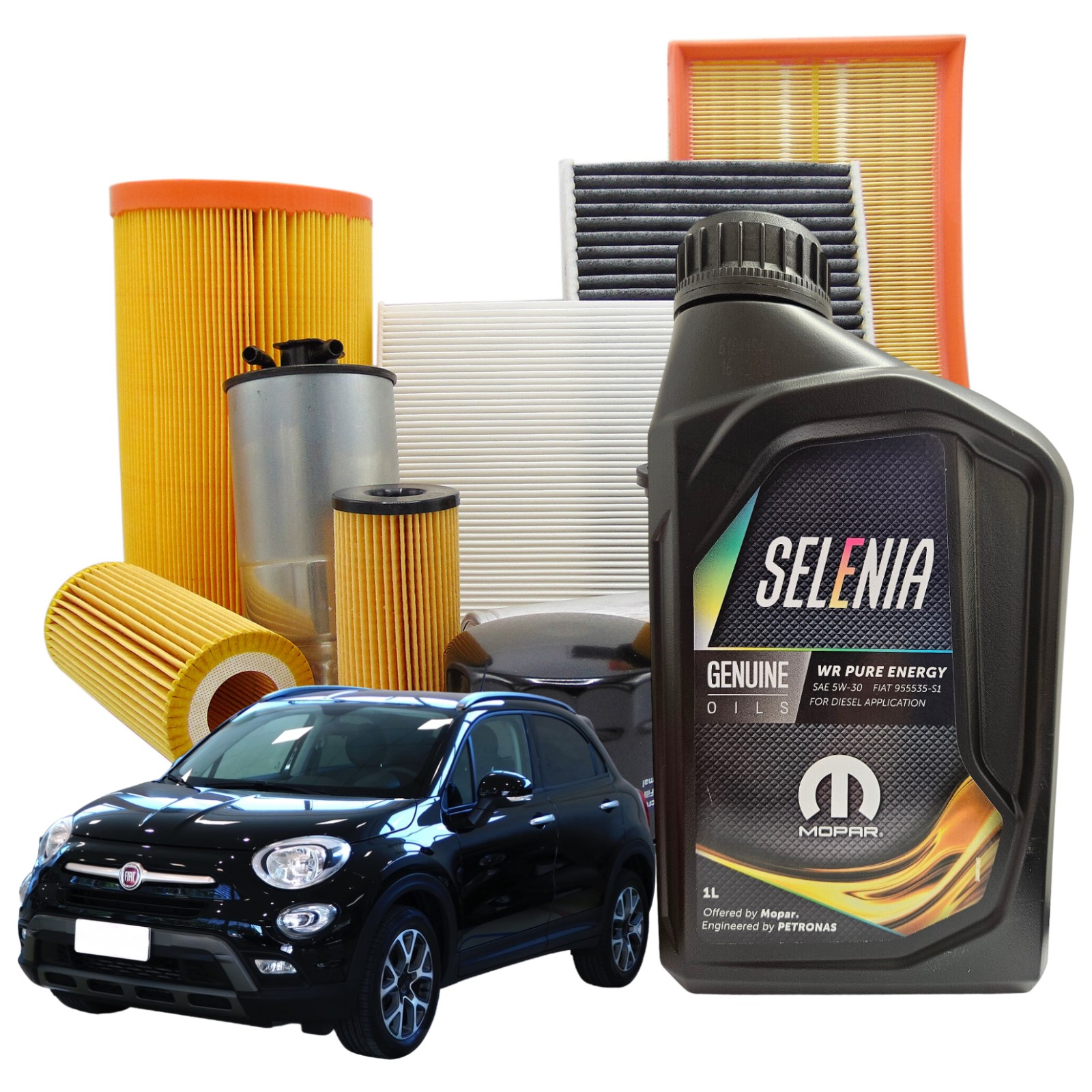 Kit Tagliando Fiat 500X 5L Selenia Wr 5w30 Filtro Aria Olio Carburante Abitacolo