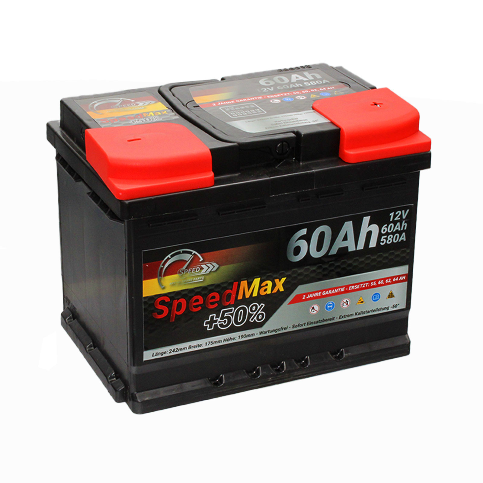 Batteria auto SPEED MAX 60Ah 580A 12V +50%