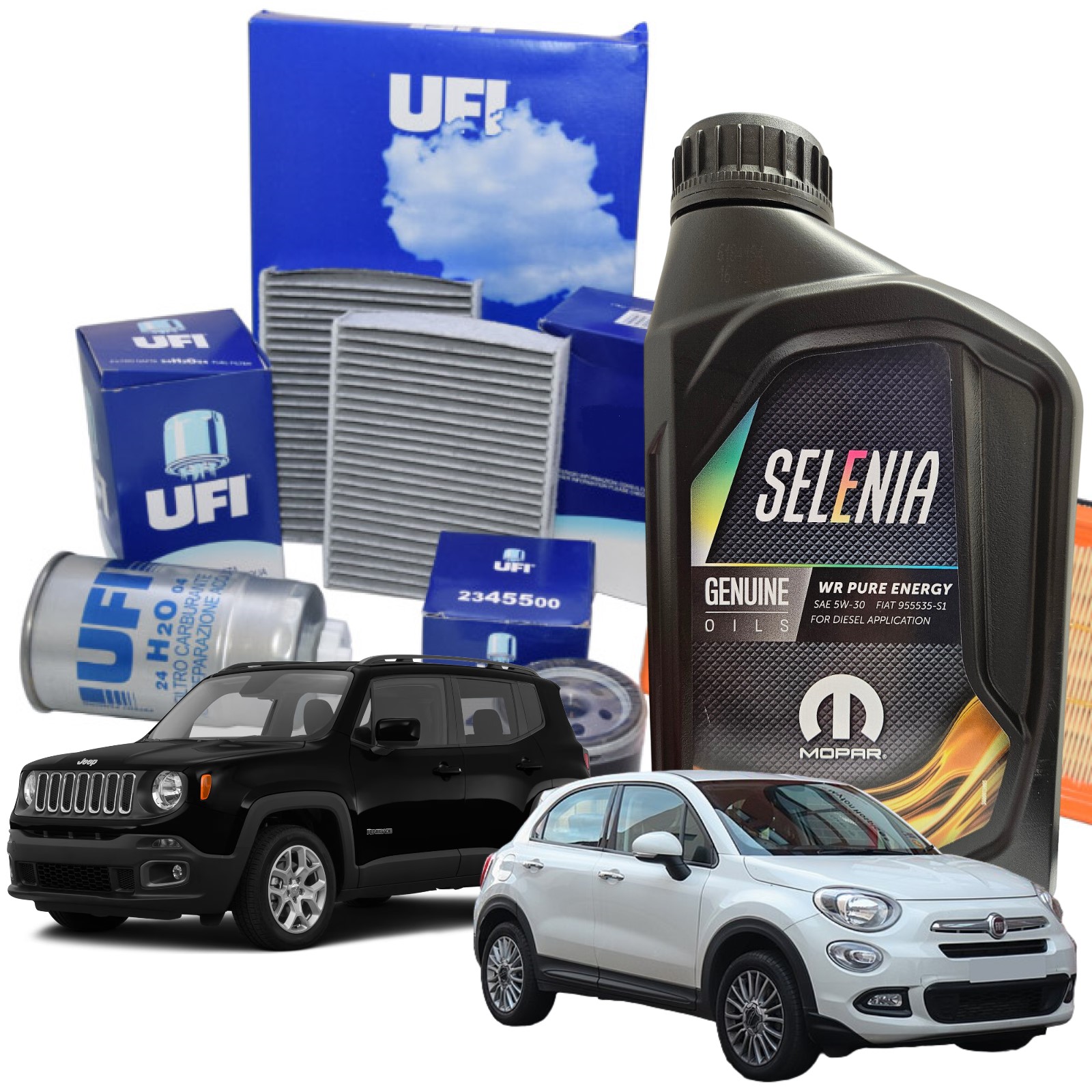Kit Tagliando Ufi Olio 5 Lt Selenia Wr Pure Energy 5w30 Fiat 500x Jeep Renegade