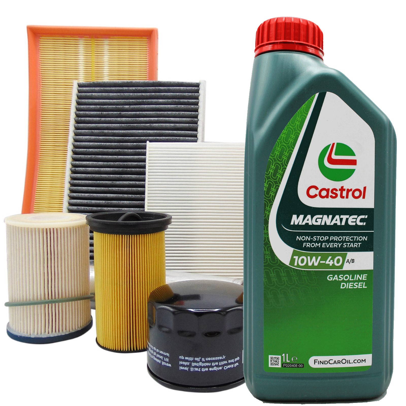 Kit tagliando filtri e olio castrol 10w40 per Toyota Yaris benzina