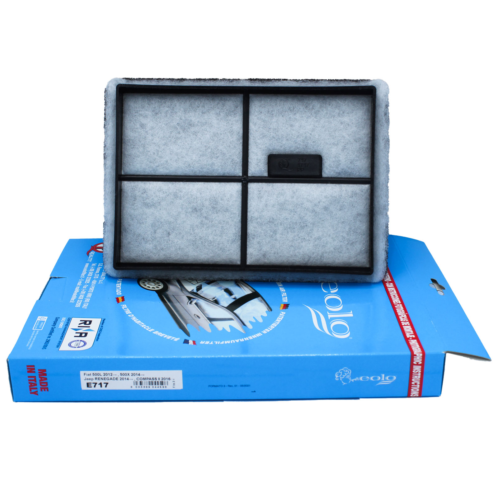 Filtro abitacolo 3F Quality 717 per Fiat 500L Filtro al carbone attivo