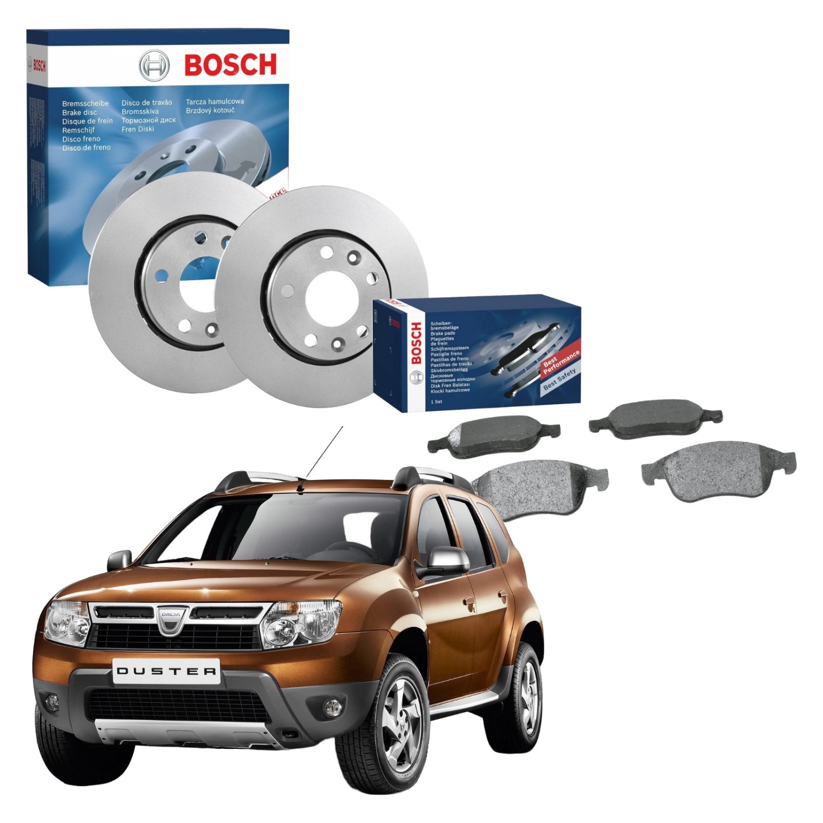 Kit Dischi e Pastiglie Anteriori Bosch per Dacia Duster Frenata Affidabile